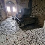Hyökkäysvaunu Gjirokasterin linnassa